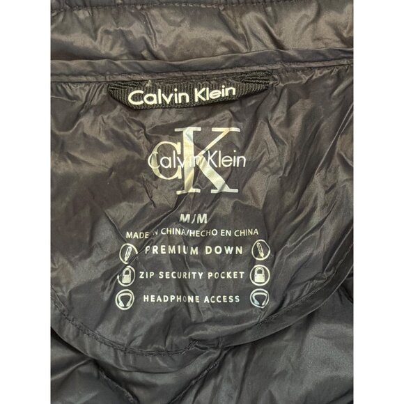Calvin Klein Performance Premium Down Puffer Vest W's M Black Full Zip Packable - Picture 7 of 14